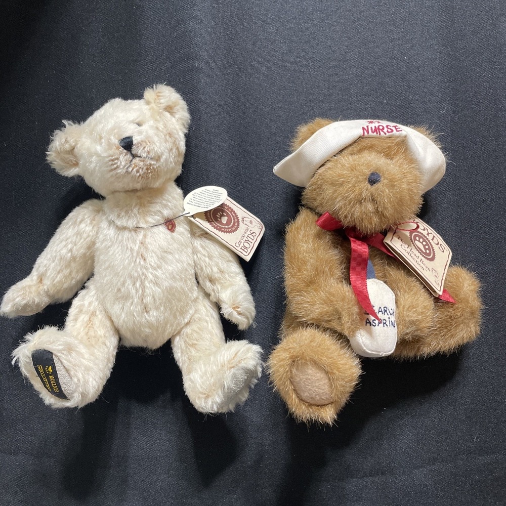 Lot of 2 Boyds Bears Plush with Tags Nurse & Classic Teddy Collectible